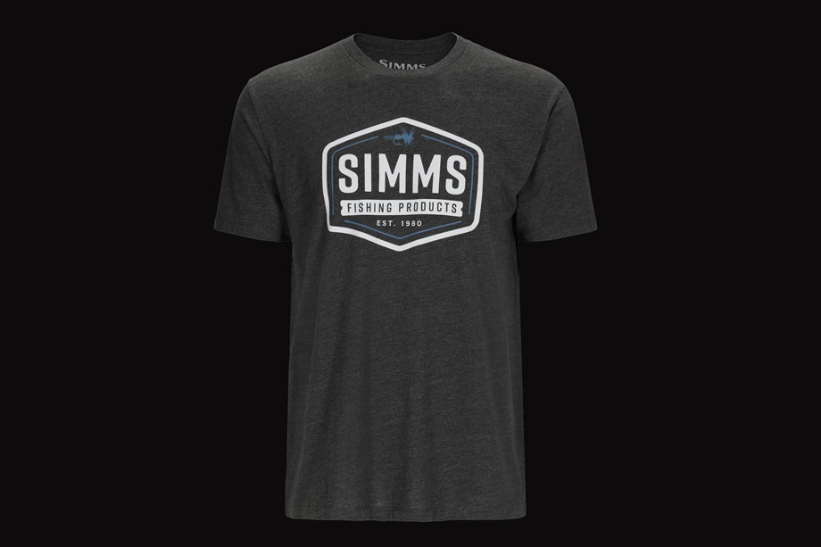 Simms Fly Patch T-Shirt charcoal heather